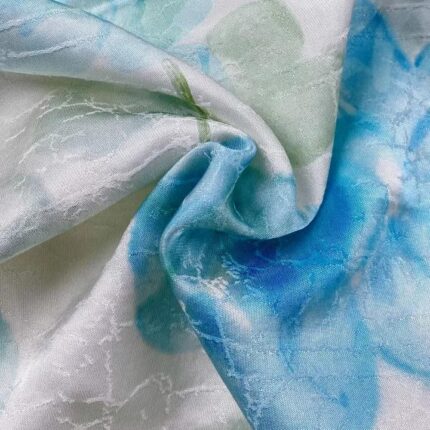 Mulberry Silk Linen Cotton Jacquard Print Fabric